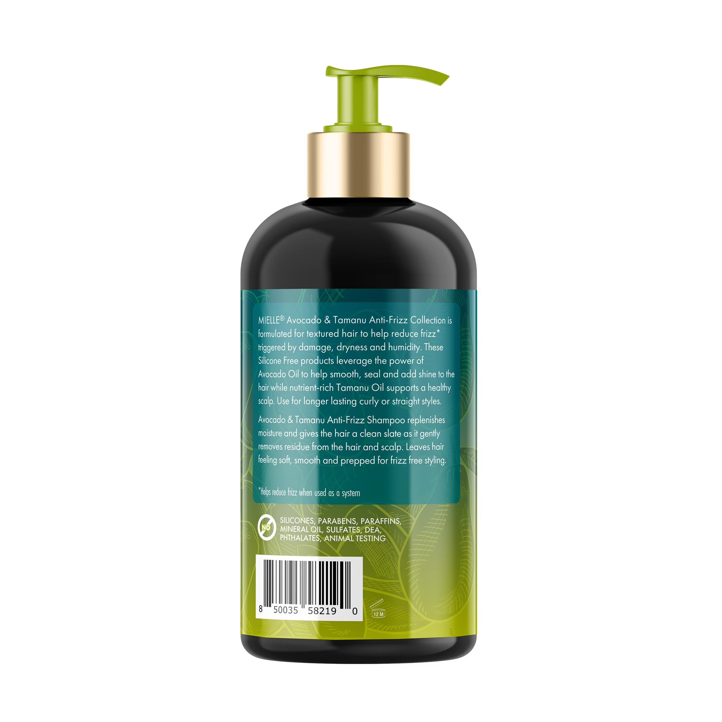 Mielle Organics ingredients label closeup highlighting clean formula benefit