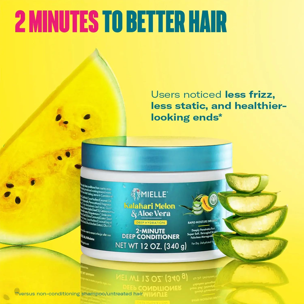Mielle Organics ingredients Kalahari melon and aloe illustrating nourishment