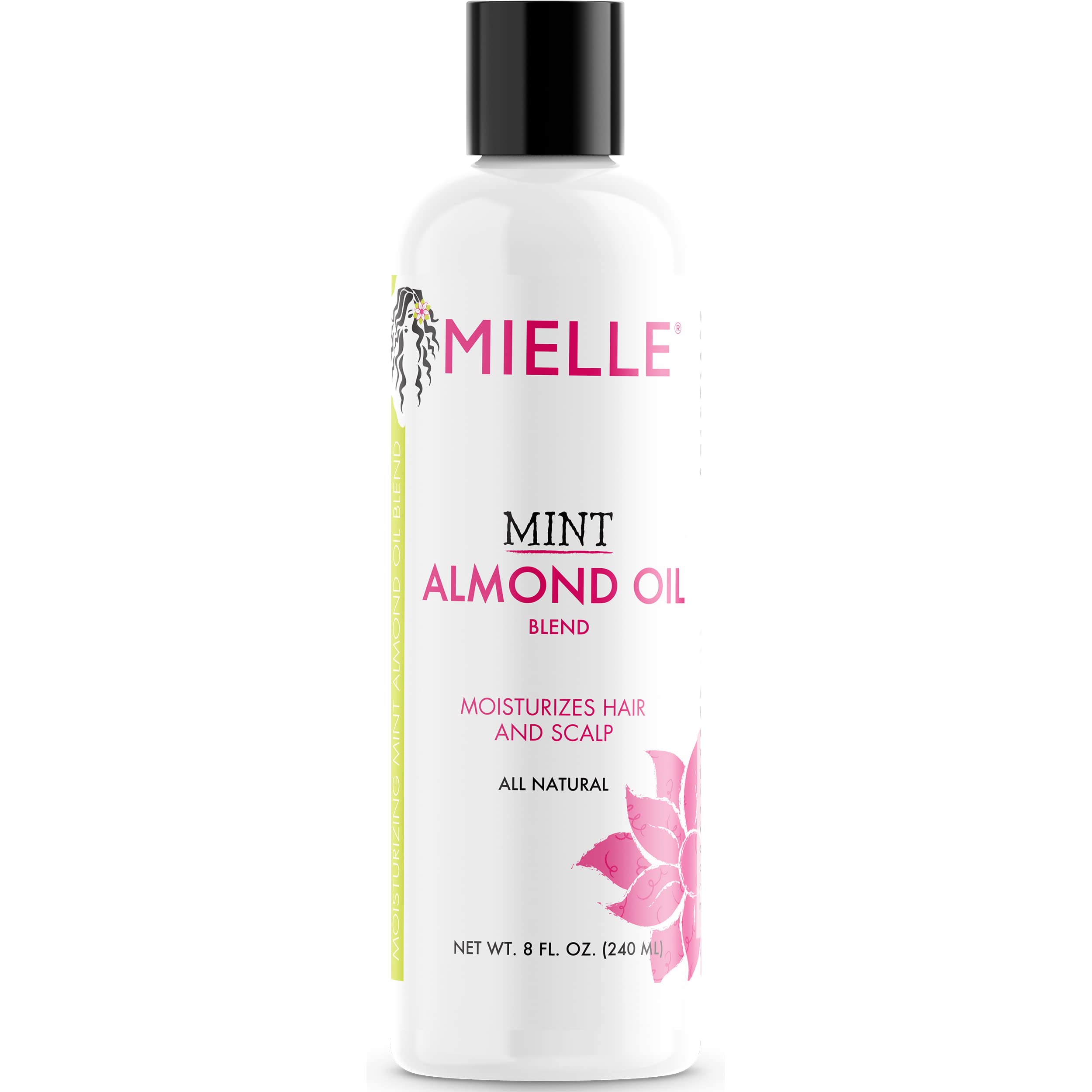 Mielle Organics front packaging showing bottle and label benefits