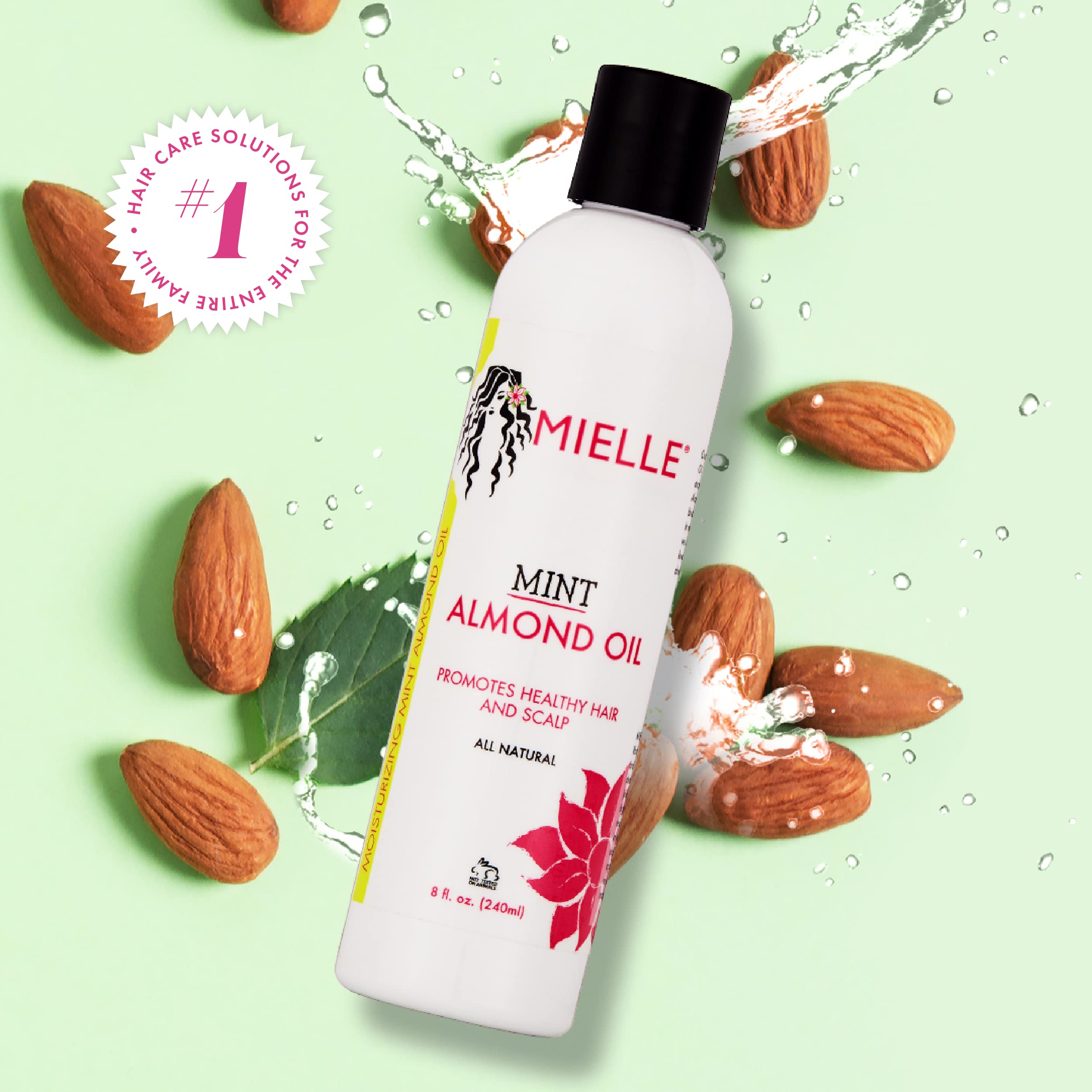 Mielle Organics bottle on bathroom shelf suggesting everyday routine