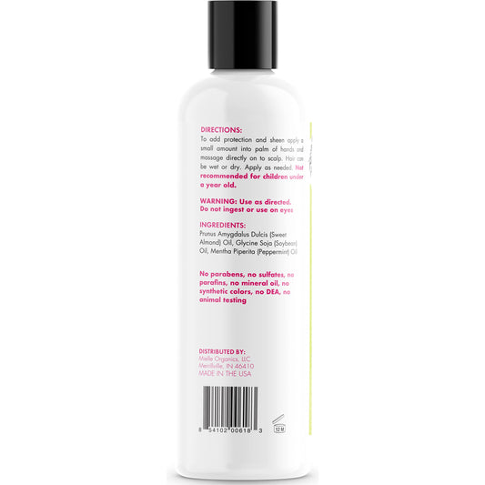 Mielle Organics close-up of mint almond oil texture for quick absorption