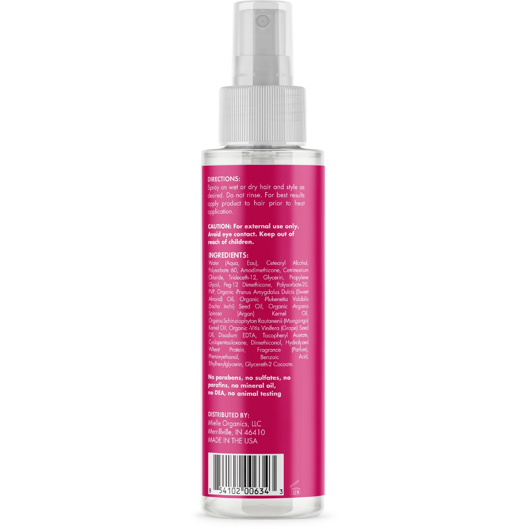 Mielle Organics spray nozzle close-up demonstrating easy, even application benefit
