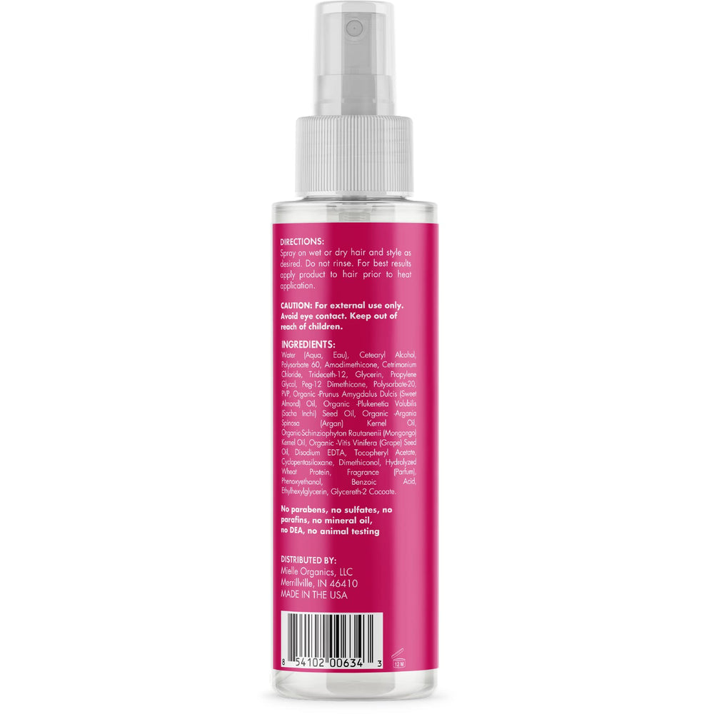 Mielle Organics spray nozzle close-up demonstrating easy, even application benefit