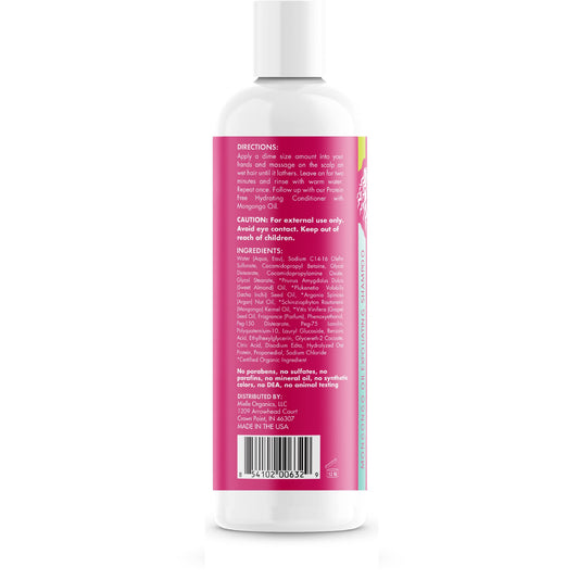 Mielle Organics label close-up showing ingredients and application info