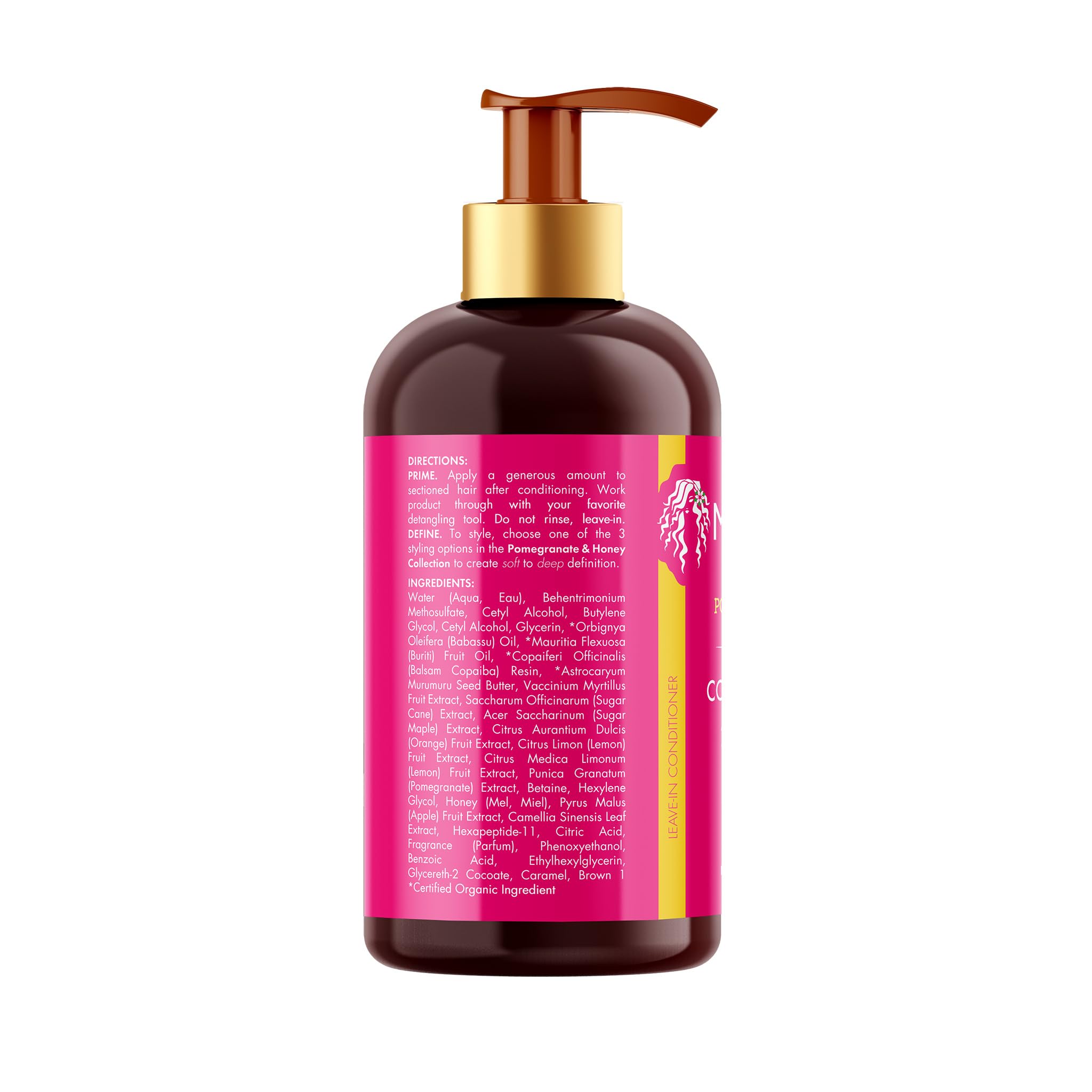 Mielle Organics bottle held in hand for scale showing generous 12 fl oz size