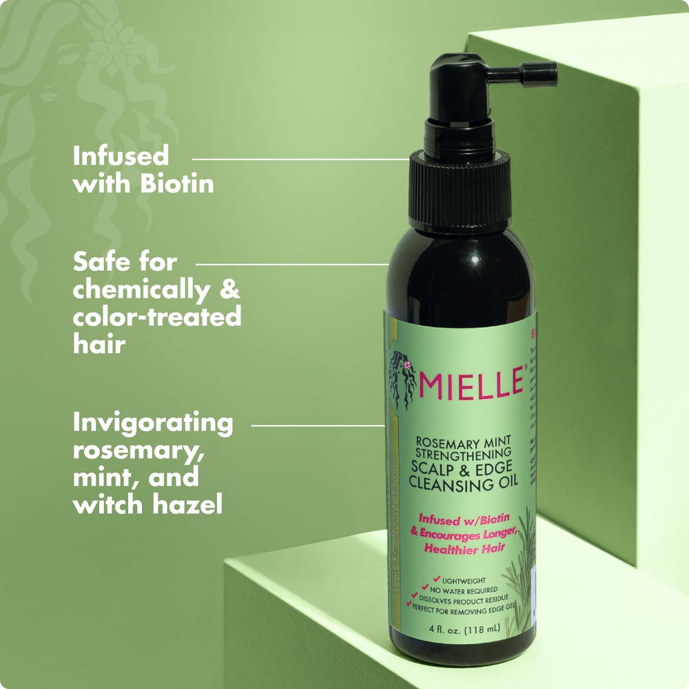 Mielle Organics applied to model scalp demonstrating targeted refresh benefit