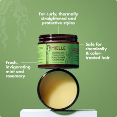 Mielle Organics applied at scalp focus to show targeted moisture and calmer scalp feel.