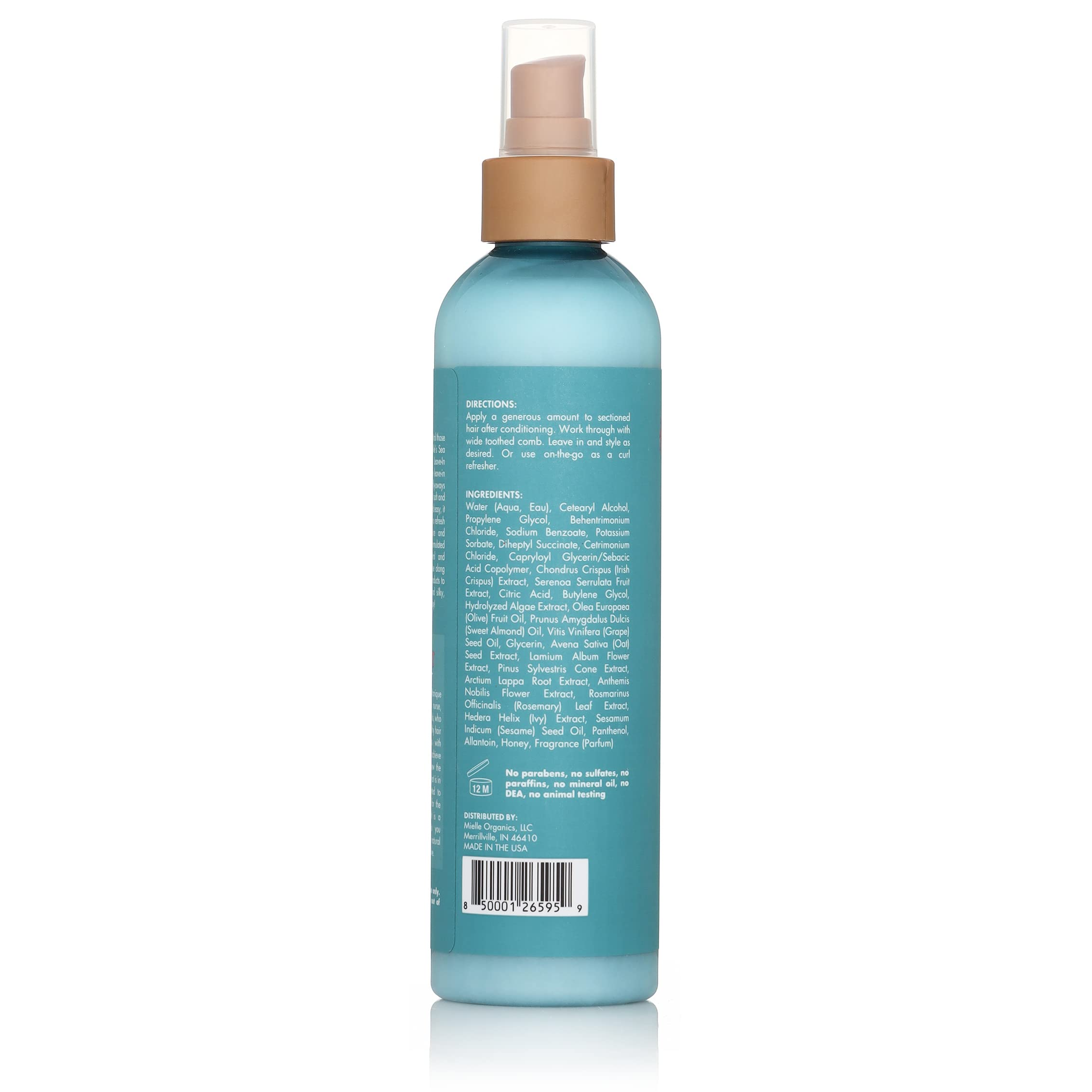 Mielle Organics bottle styled on a bathroom shelf conveying daily routine benefit