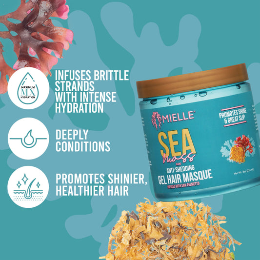Mielle Organics sea moss gel texture close-up showing hydrating slip