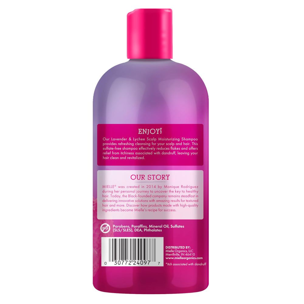Mielle Organics shampoo packed in a travel bag showing portability and on-the-go relief