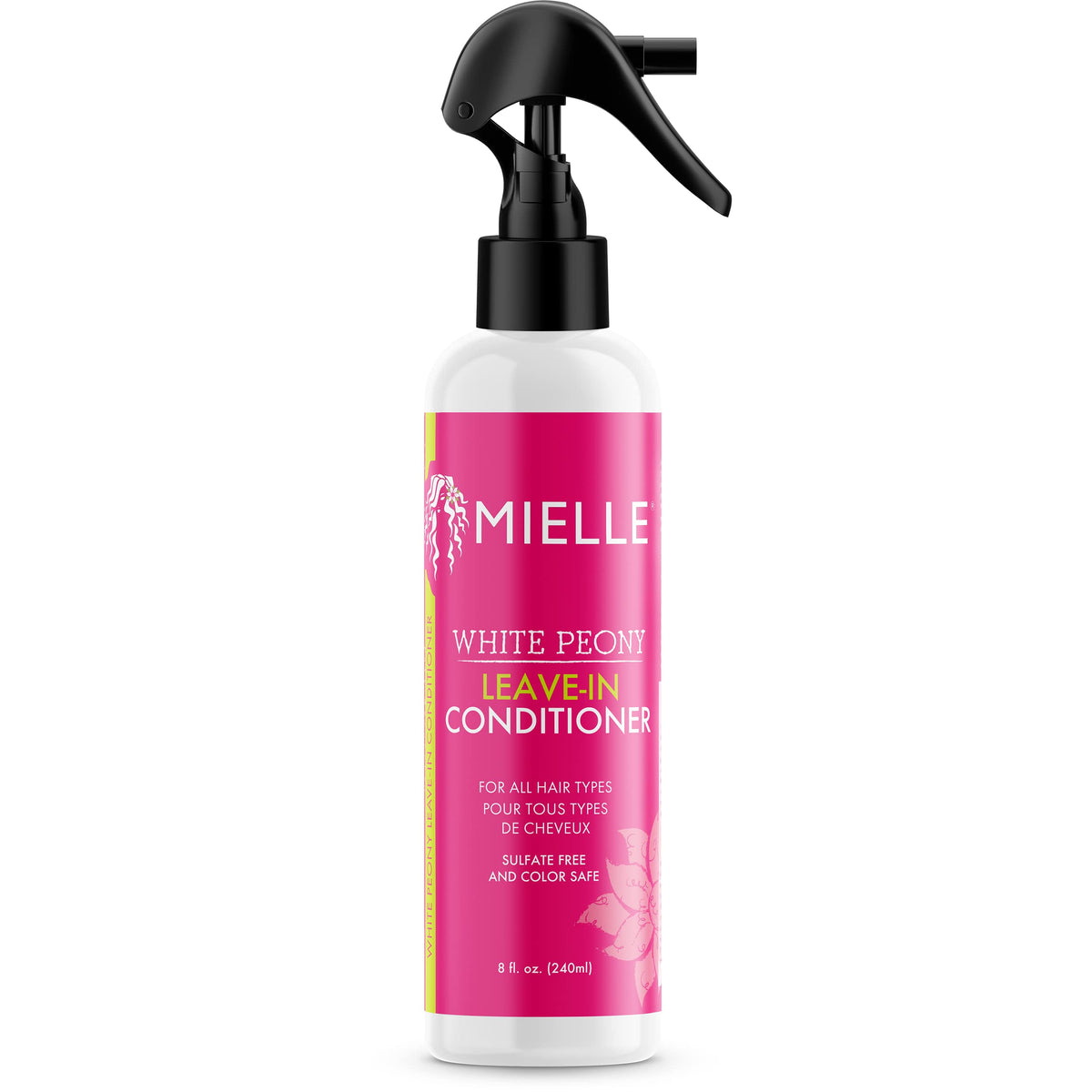 Mielle Organics front bottle view showing product and easy-grip nozzle benefit