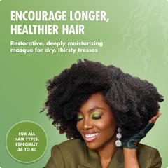 Mielle Organics mask being applied to damp hair to show conditioning and detangling benefit