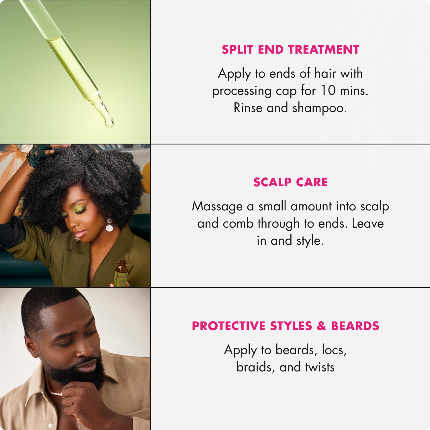 Mielle Organics applied during scalp massage to stimulate and soothe