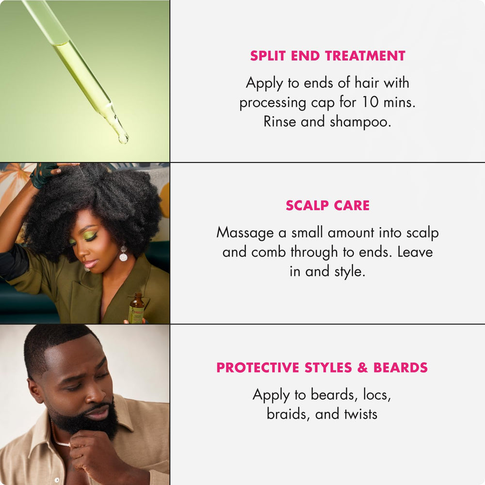 Mielle Organics applied during scalp massage to stimulate and soothe