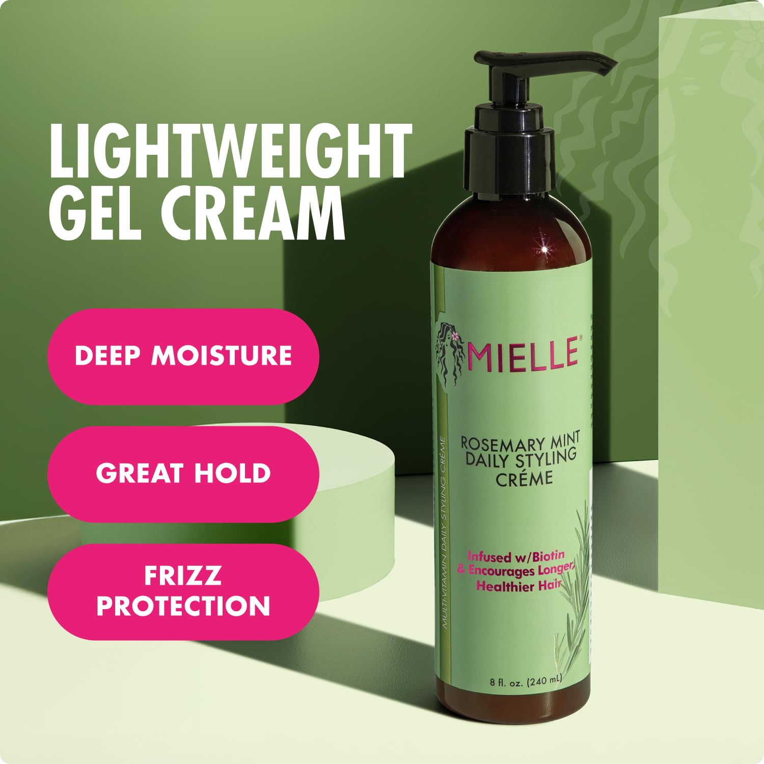 Mielle Organics cream applied to palm demonstrating slip and even distribution benefit