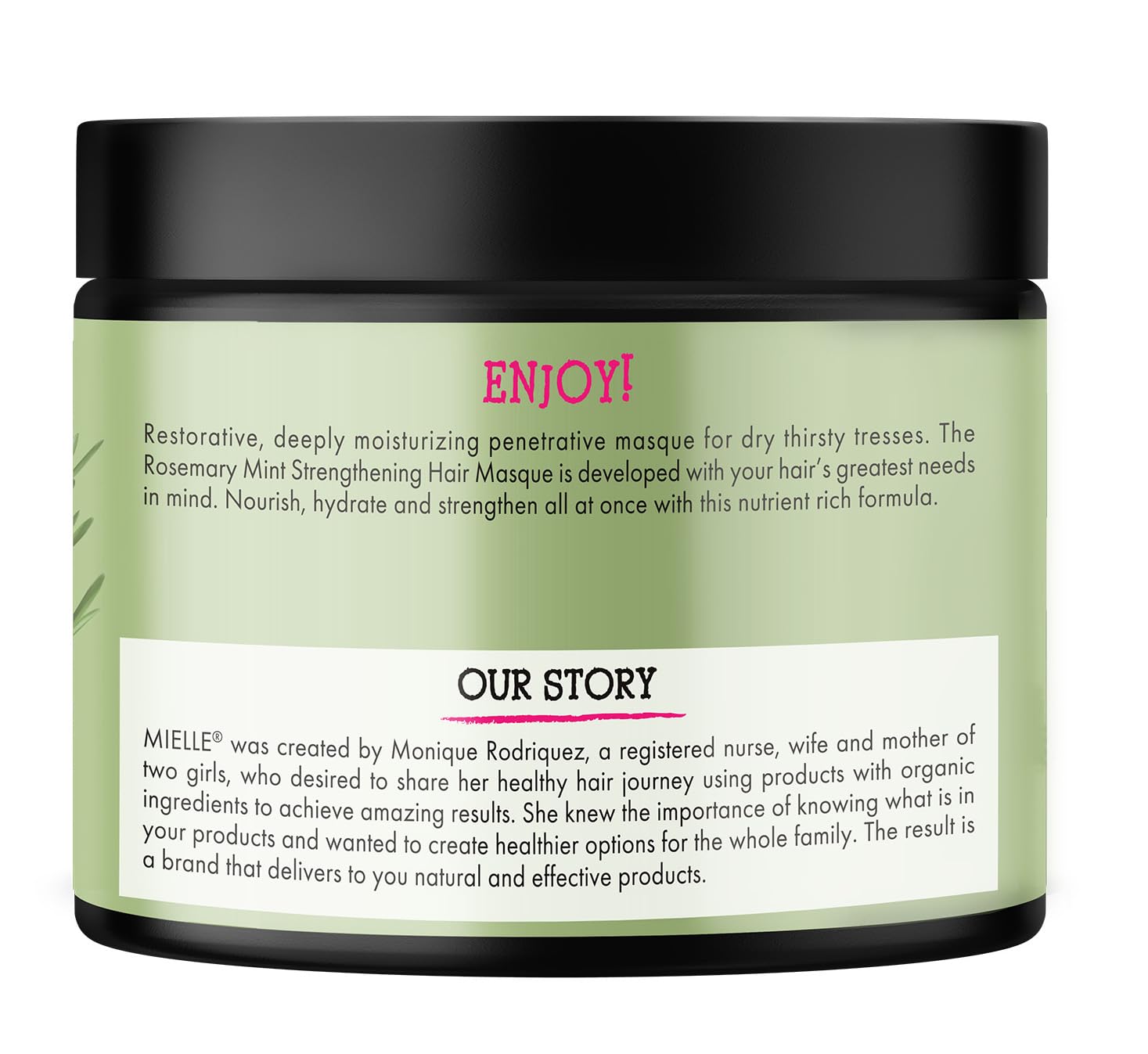 Mielle Organics jar back packaging showing directions and ingredient highlights for confidence
