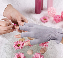 MIG4U gloves beside cream and towel suggesting spa treatment