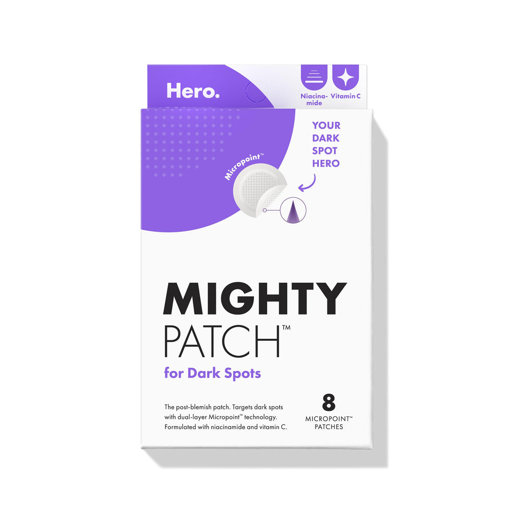 Mighty Patch front packaging showing 8-count box and benefits