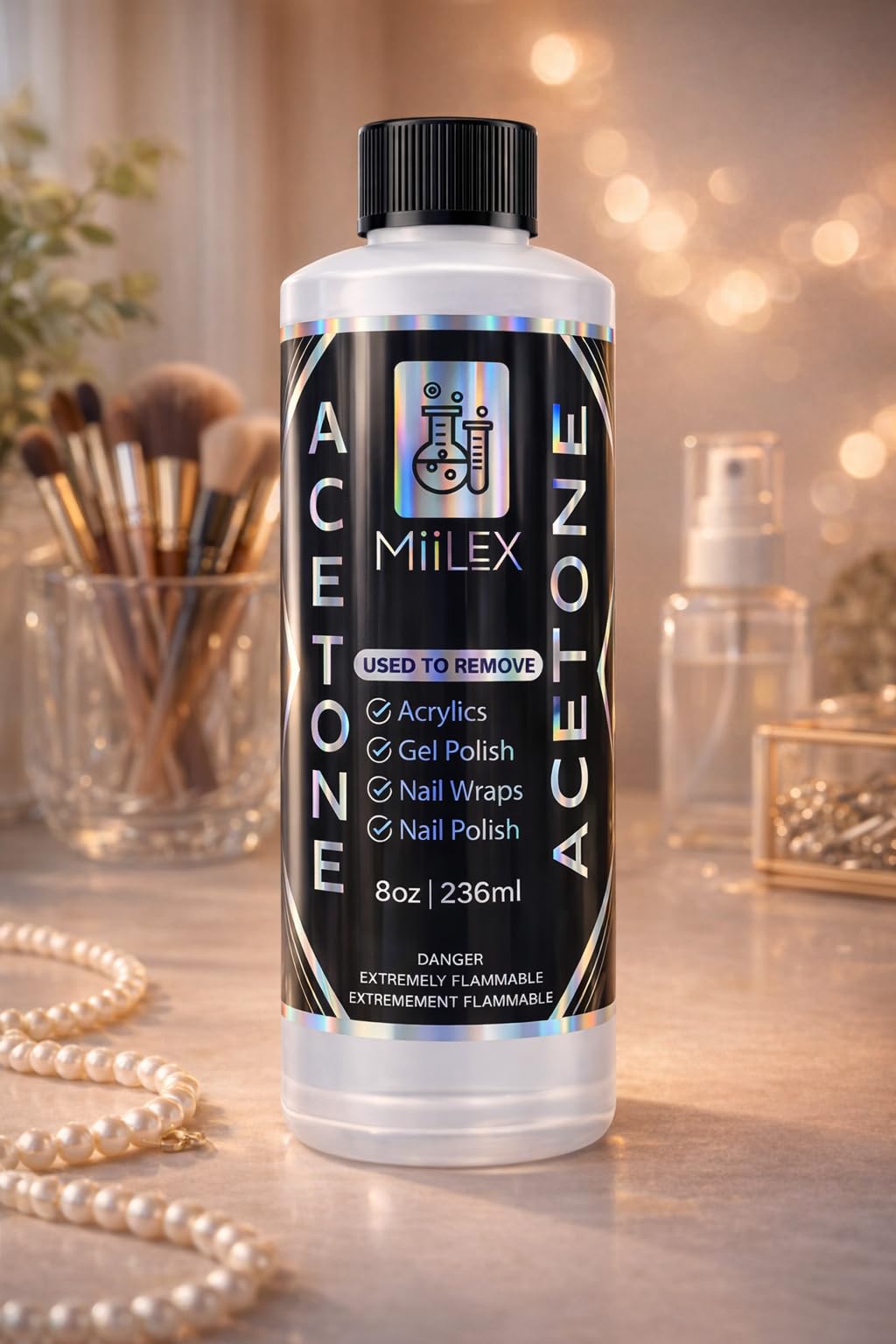 Miilex bottle at a salon station showing professional-grade performance advantage