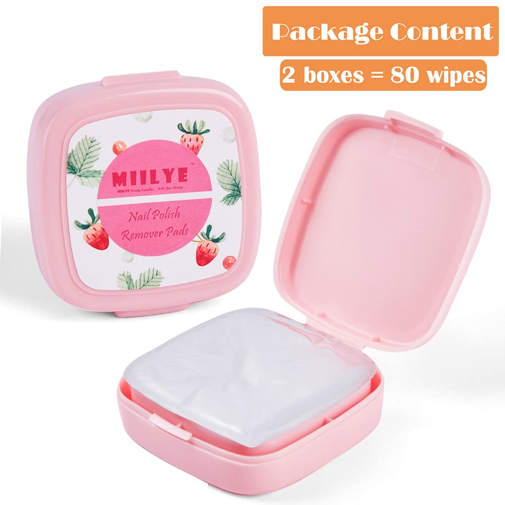 MIILYE product label and ingredient panel highlighting acetone-free formulation