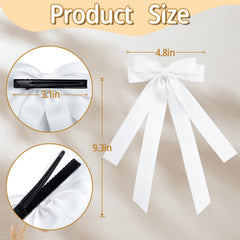 MIKONIKO bow worn in a ponytail demonstrating elegant long-tail movement benefit