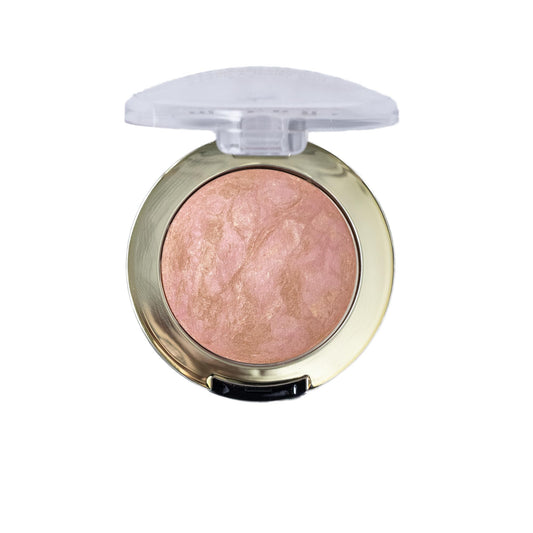 Milani open pan revealing baked swirl finish for luminous cheek color