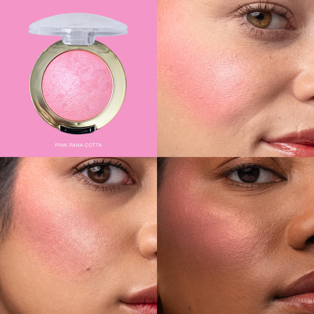 Milani brush swatch of Pink Panna Cotta on skin demonstrating buildable color