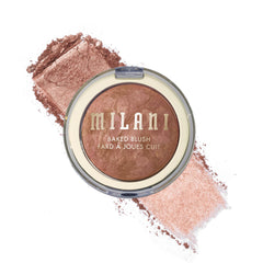 Milani baked blush Rose D'oro front view showing compact and pan benefits