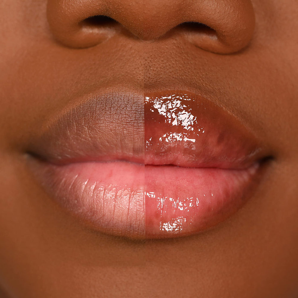 Milani lip plumper on model demonstrating fuller, hydrated lips in lifestyle setting