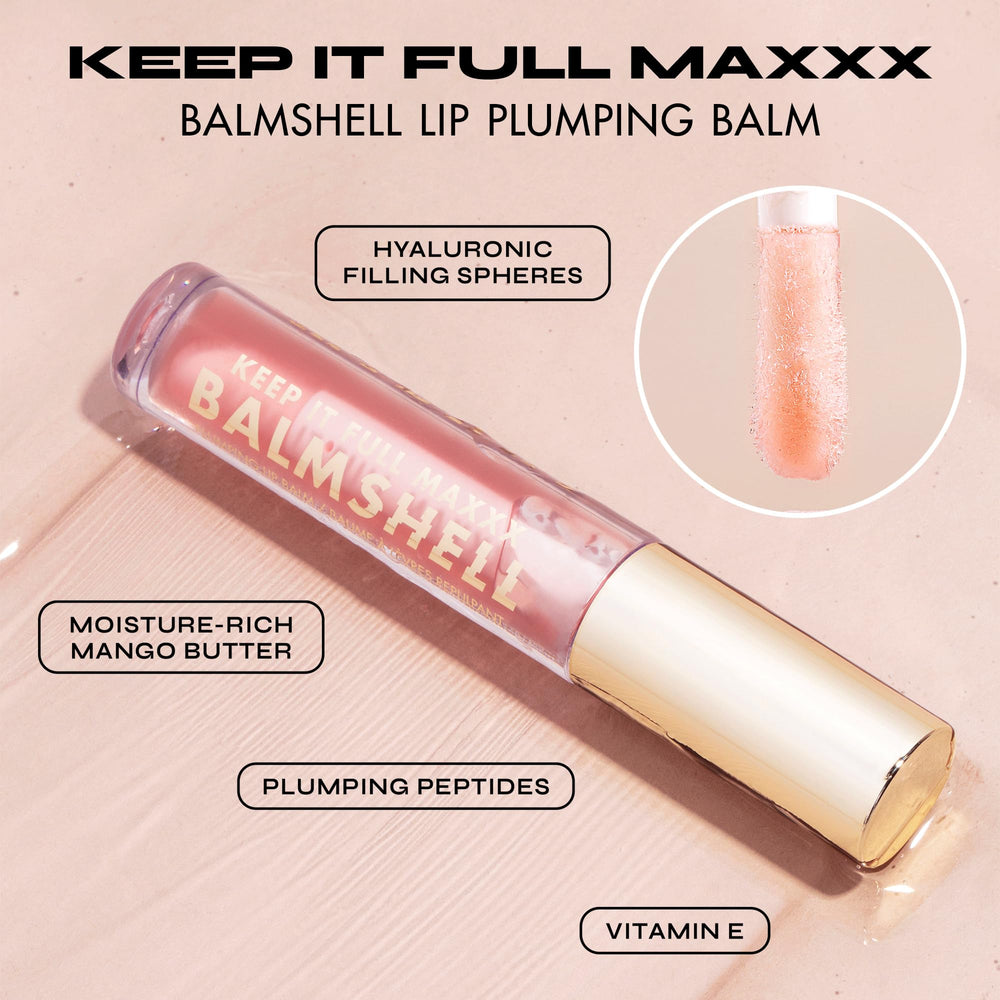 Milani balm texture swirl highlighting glossy, cushiony finish and hydrating look