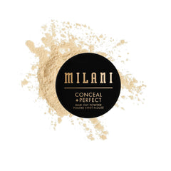 Milani front packaging showing banana blur out powder and compact finish benefits