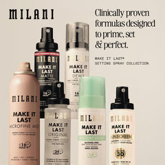 Milani before and after skin comparison showing matte finish benefit