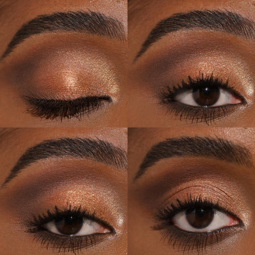 Milani close-up shimmer pan highlighting reflective golden payoff