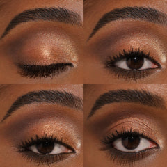 Milani close-up shimmer pan highlighting reflective golden payoff