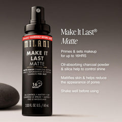 Milani charcoal particles detail illustrating oil-absorbing benefit