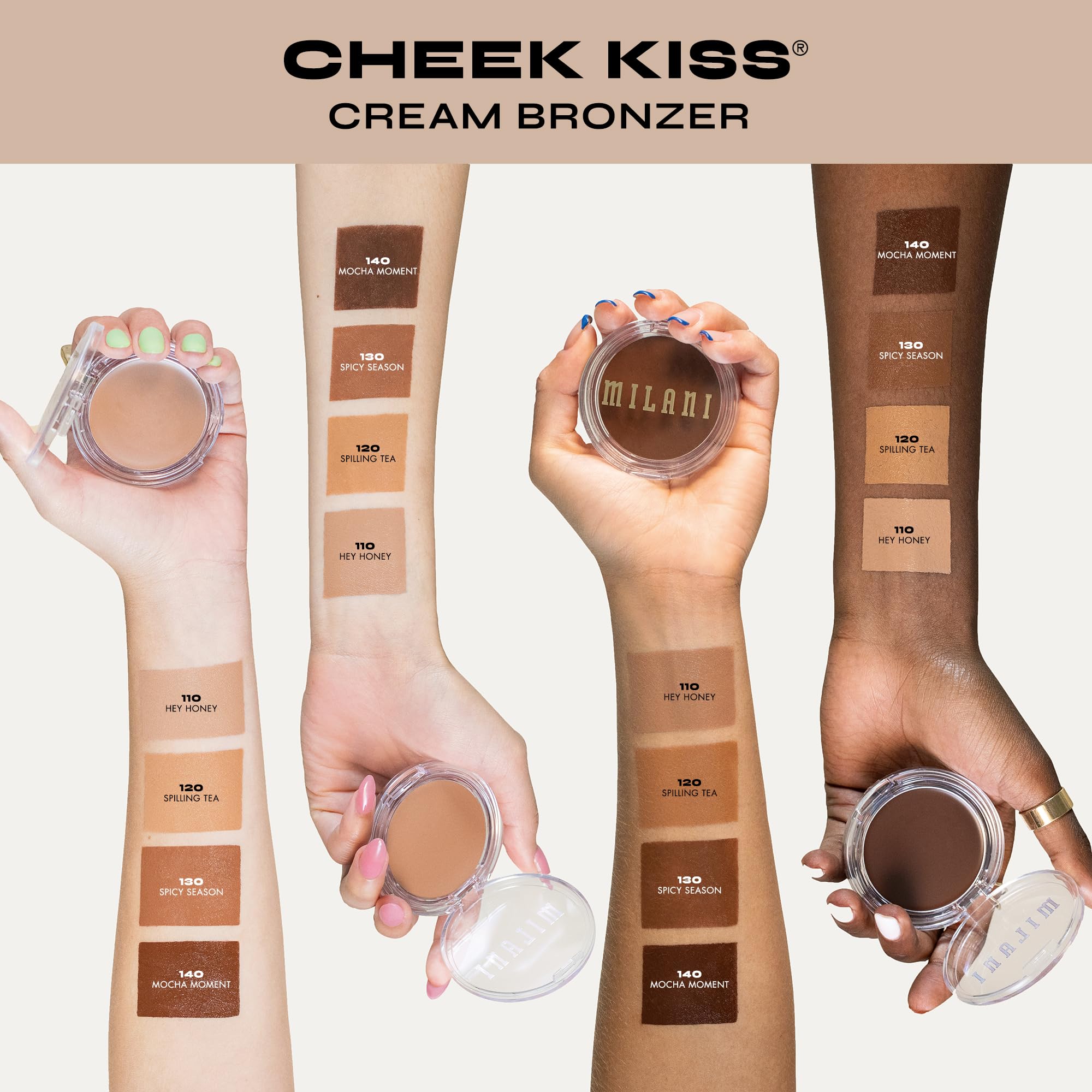 Milani applied on cheek showing natural bronzed contour and flattering warmth