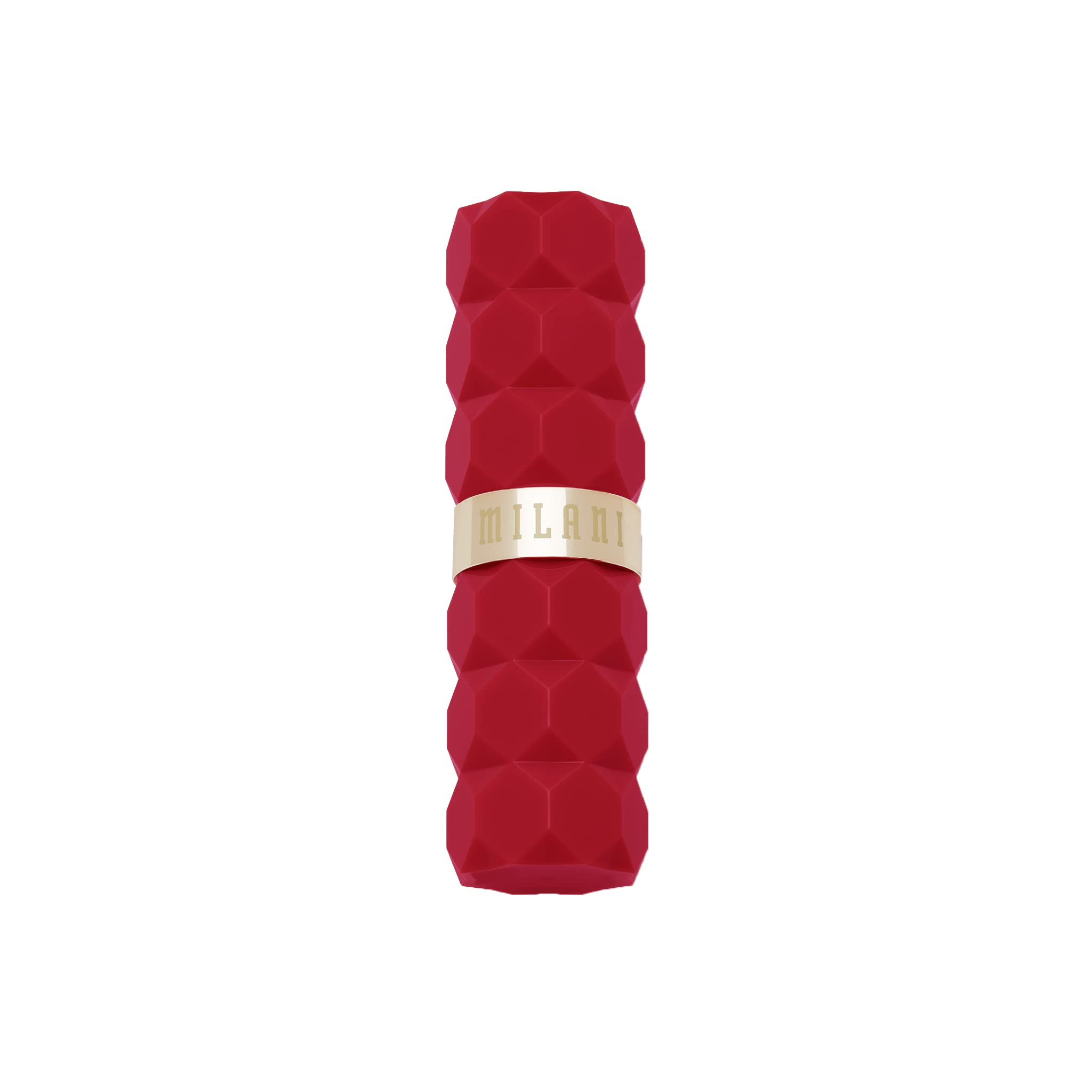 Milani Color Fetish in evening makeup scene, bold poppy shade enhances glamour