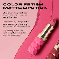 Milani swatch on arm illustrating rich pigment and precise color payoff