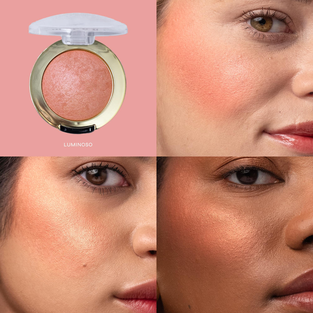 Milani compact label closeup highlighting shade name and product details