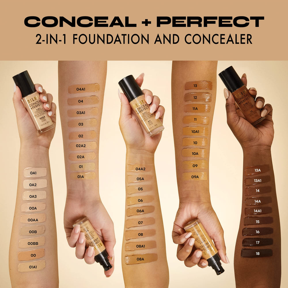 Milani shade 12 Spiced Almond swatch on arm showing true color match