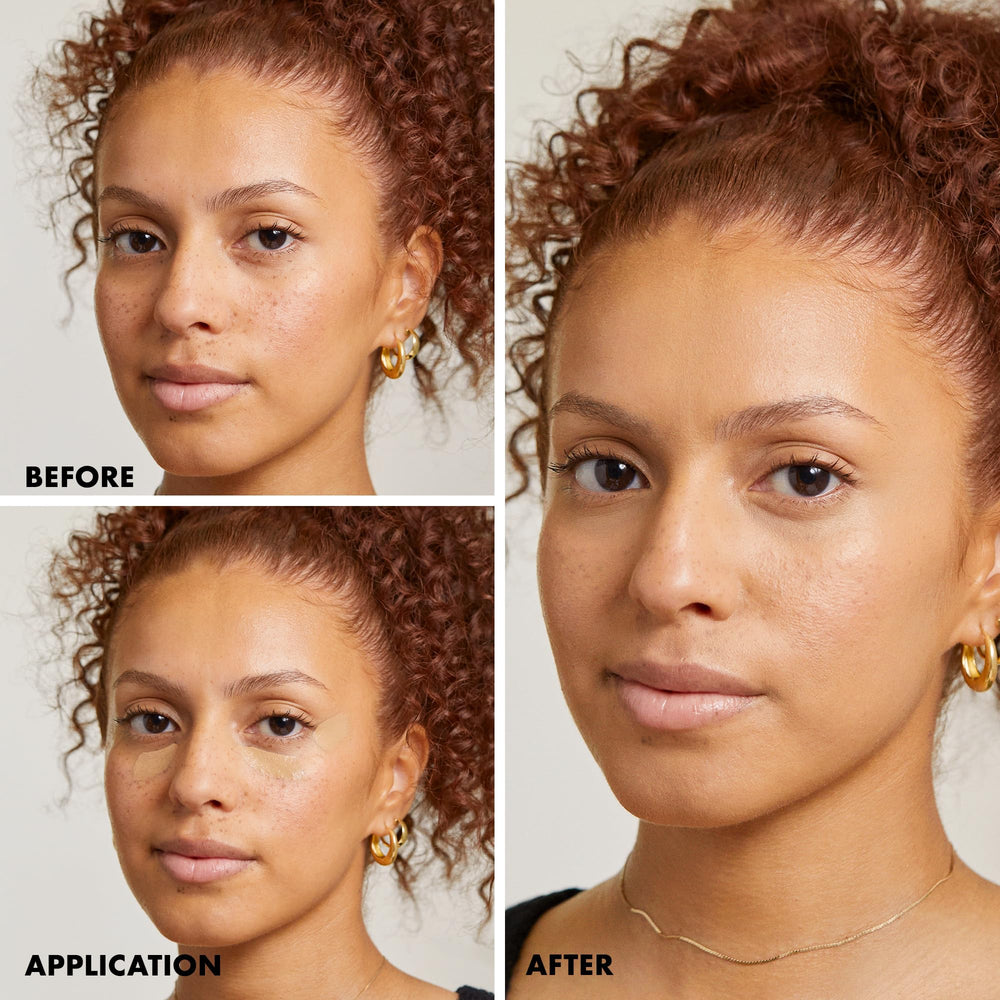 Milani concealer being applied under eye demonstrating brightening benefit