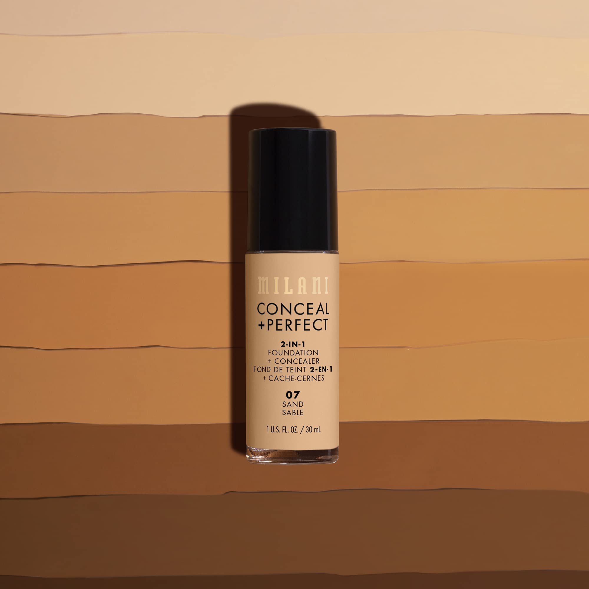 Milani product placed inside a makeup bag in lifestyle scene promoting everyday portability