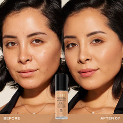 Milani pump dispensing foundation showing controlled amount for efficient application