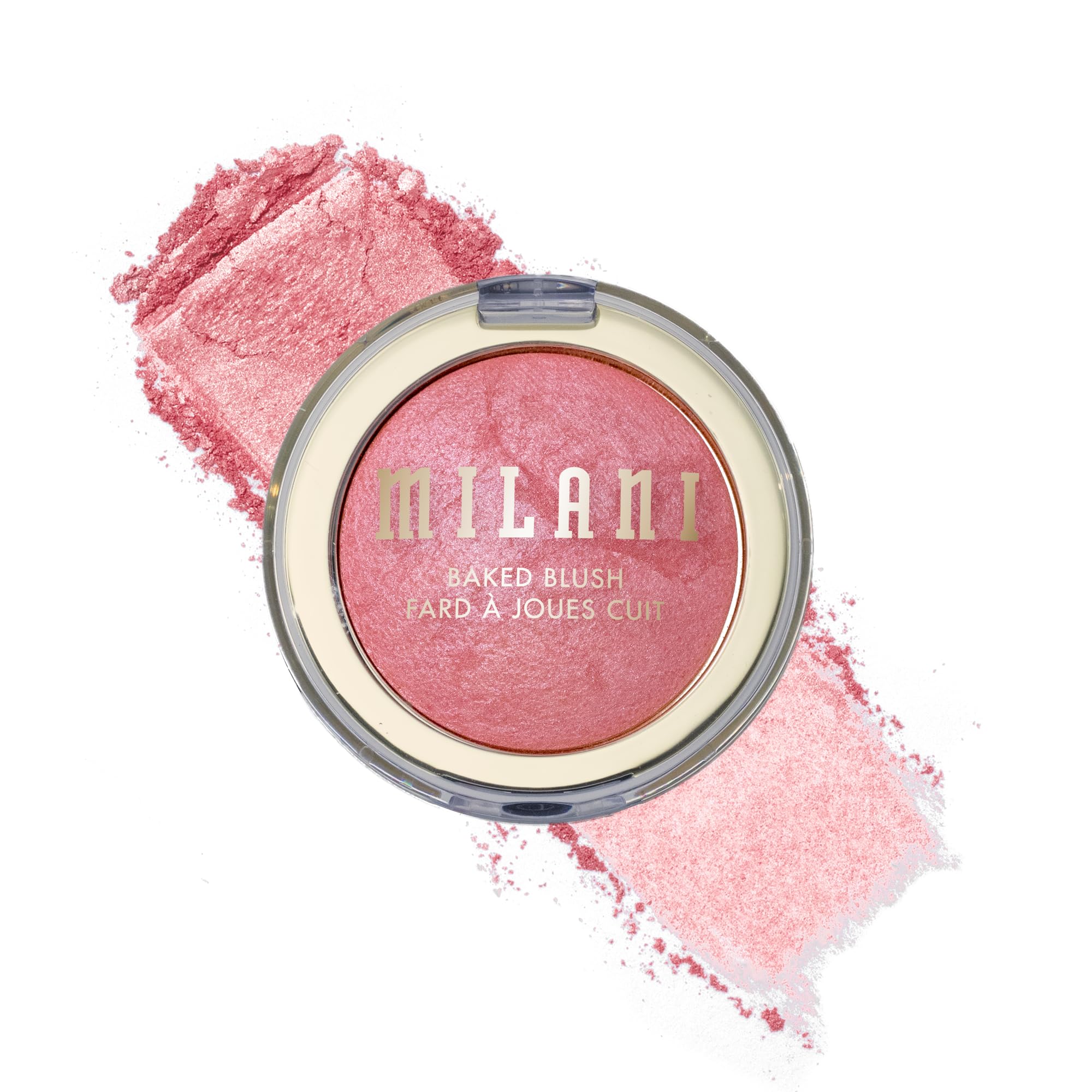 Milani Dolce Pink compact front view showing sleek packaging and easy storage benefit