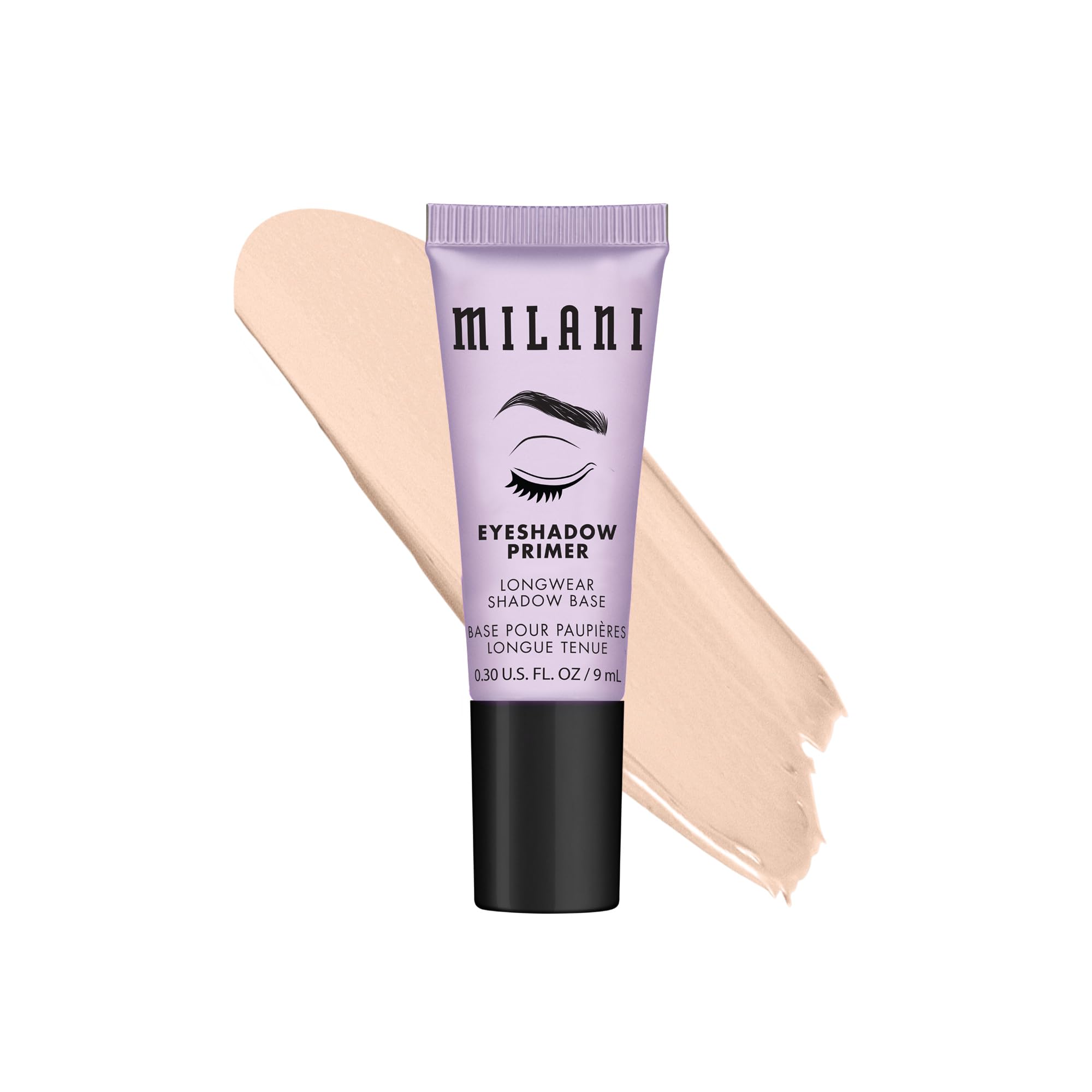 Milani primer with eyeshadow swatches showing intensified pigment benefit
