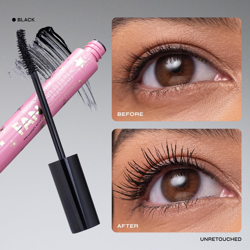 Milani curved brush close-up demonstrating precise bristles for even fanning