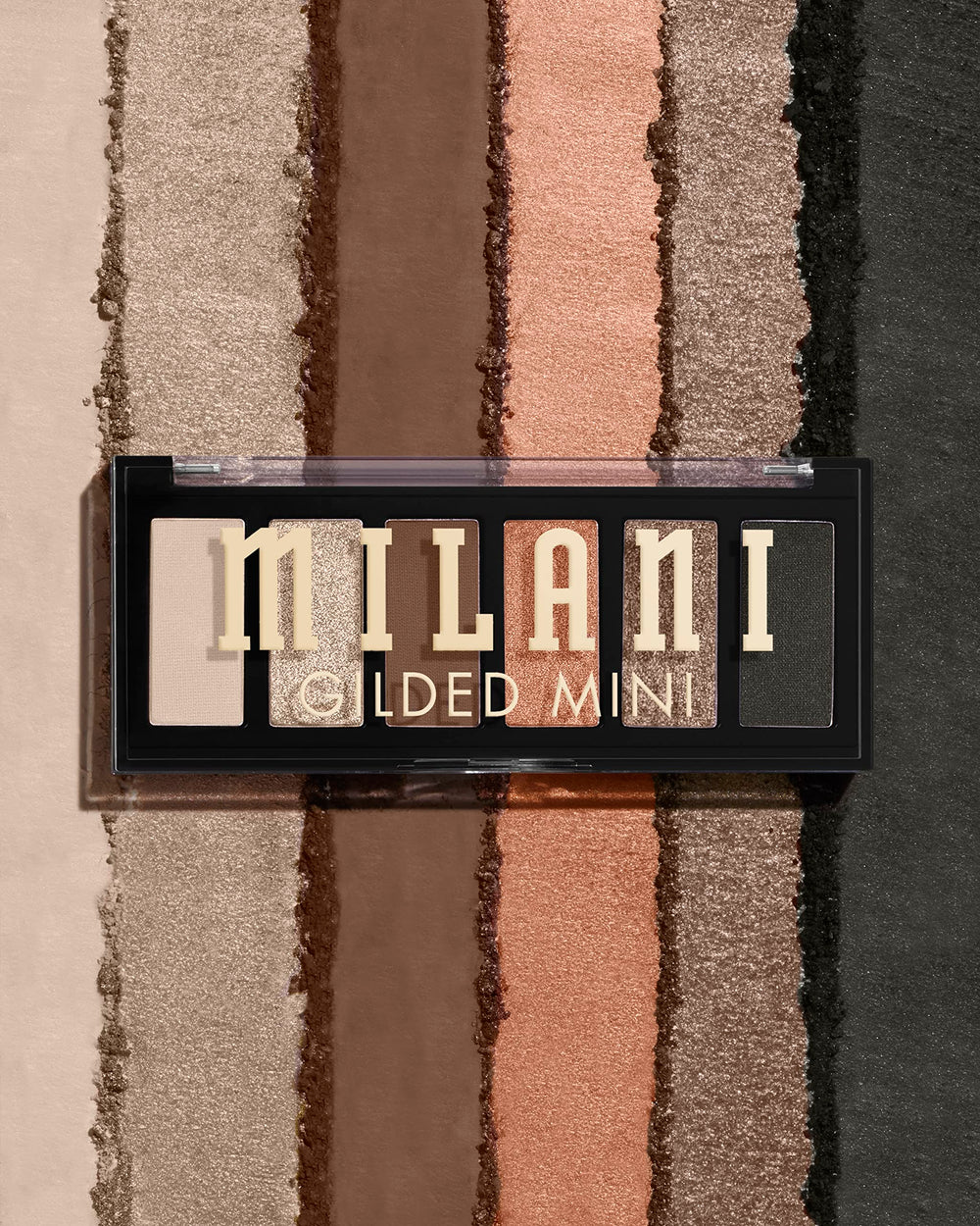 Milani open pans displaying six shades for easy selection benefit