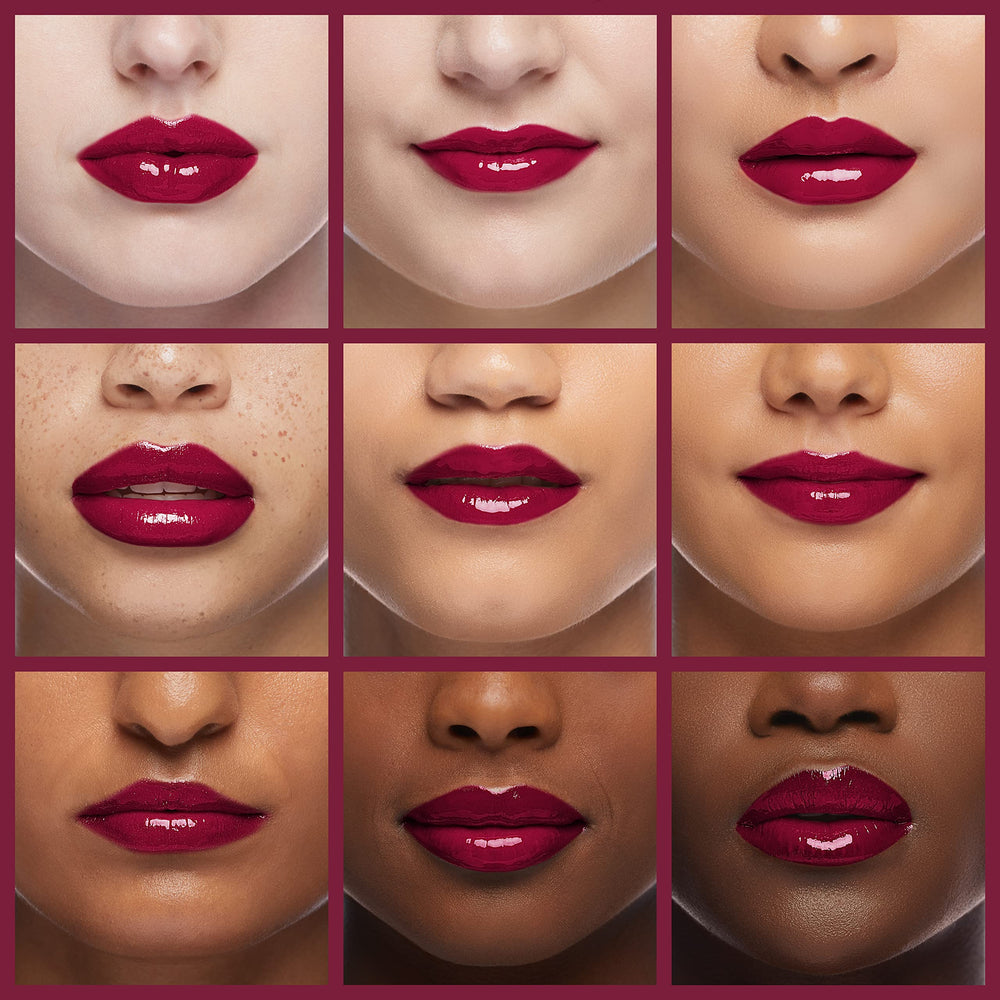Milani gorgeous lip on model demonstrates wearable matte finish benefit