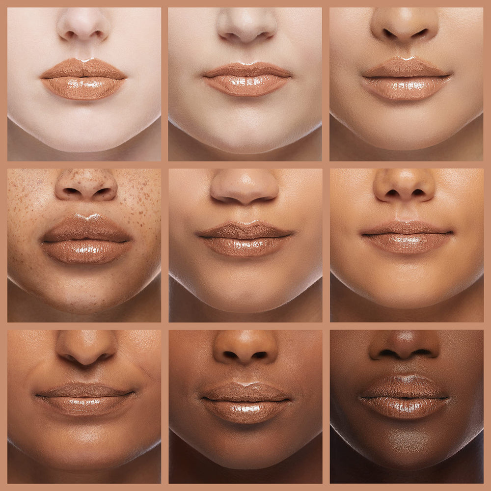 Milani Nude Shimmer lip swatch illustrating subtle, luminous coverage