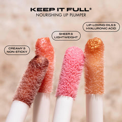 Milani Keep It Full texture swipe revealing creamy gloss and hydrating finish on skin
